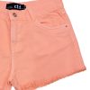 Shorts Laranja Neon Barra Desfiada Feminino - Image 3