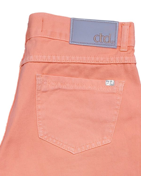 Shorts Laranja Neon Barra Desfiada Feminino - Image 4