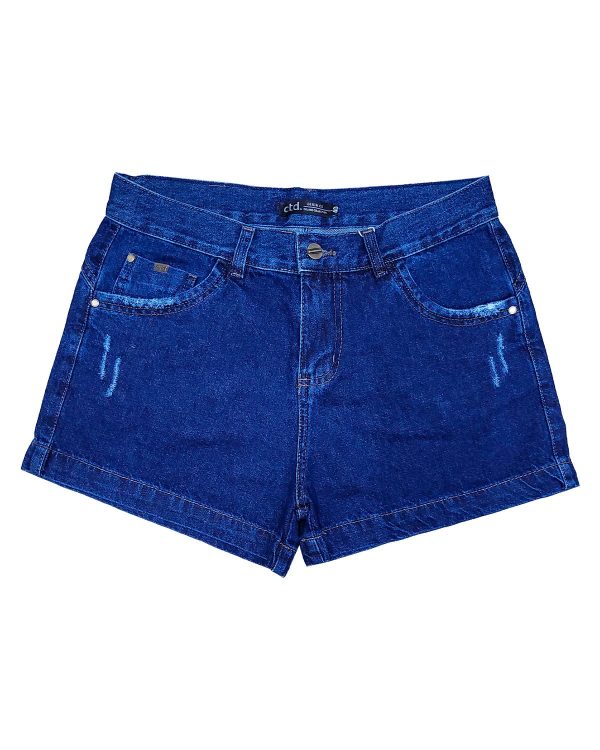 Shorts Jeans Bruto Puídos Feminino