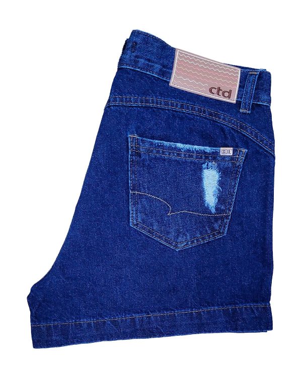 Shorts Jeans Bruto Puídos Feminino - Imagem 3