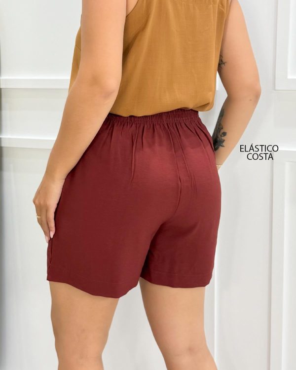Shorts Meia Coxa Bolso Faca + Elástico abertura Barra - Imagem 5
