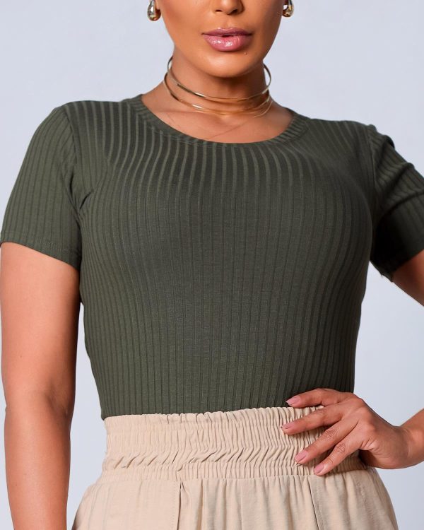 Blusa Canelada Gola Redonda - LADY - Image 2