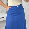 Saia MIDI Evasê Bolso Sobre em Viscose Sarjada - Image 3