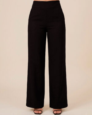 Calça Wide Leg no Marrant Feminina Cintura Alta e Elástico Costa