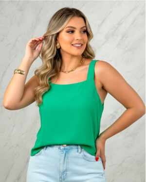 Blusa Regata Alça Larga elegante Viscose