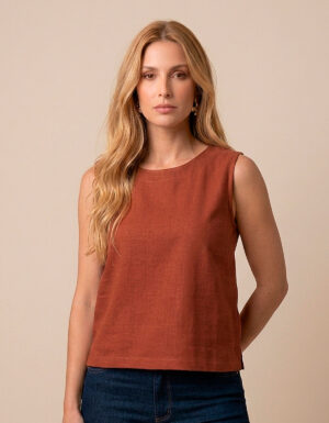 Regata Feminina Alça Larga Viscolinho com Elastano