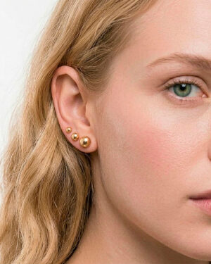 Trio Brinco Bola Banhado a Ouro 18k